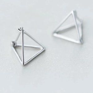 2 sets of 925 Silver Unique Geometric Earrings